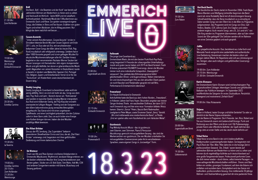 Emmerich live! - schon mehr als 750 Karten verkauft! >  | WfG Emmerich